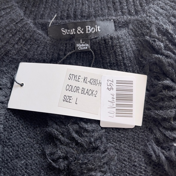 Strut & Bolt Murre Fringe Balloon Sleeve Pullover Knit Sweater - Picture 7 of 7